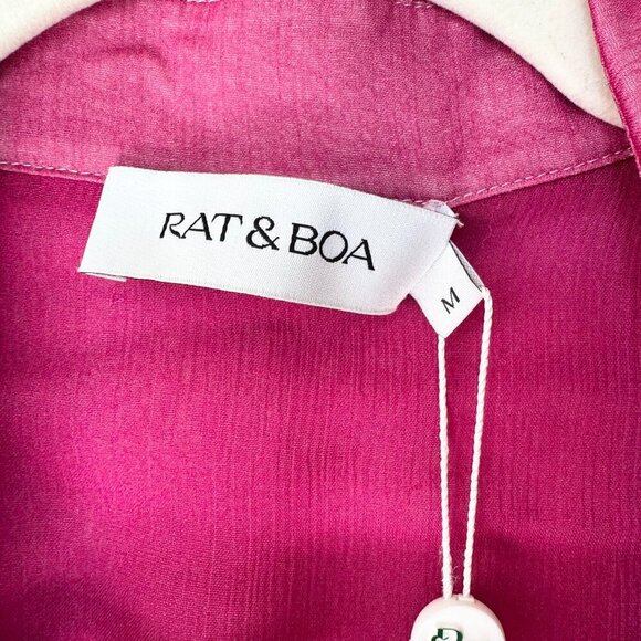 NWT Rat & Boa Diaz Sheer Pink Button Down Long Sleeve Blouse Top Medium - Picture 7 of 10
